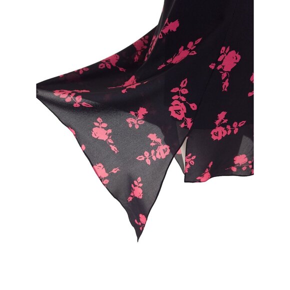 Versus Versace Strapless Floral-print Silk-crepe Mini Dress 46 US 10 Black Pink - Picture 6 of 15